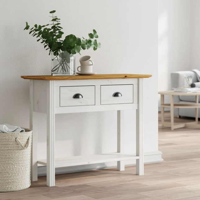 konsolbord BODO 91x35x74 cm massivt fyrretræ brun