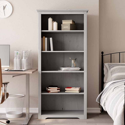 bogreol BODO 5 hylder 82x40x173 cm massivt fyrretræ grå