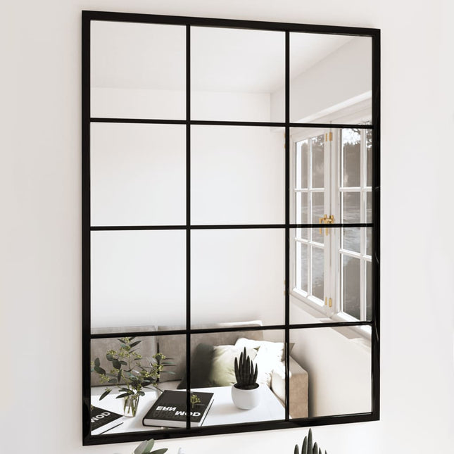 vægspejl 2 stk. 80x60 cm metal sort