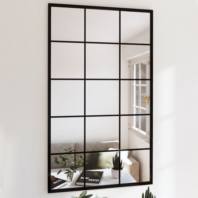 vægspejl 2 stk. 100x60 cm metal sort