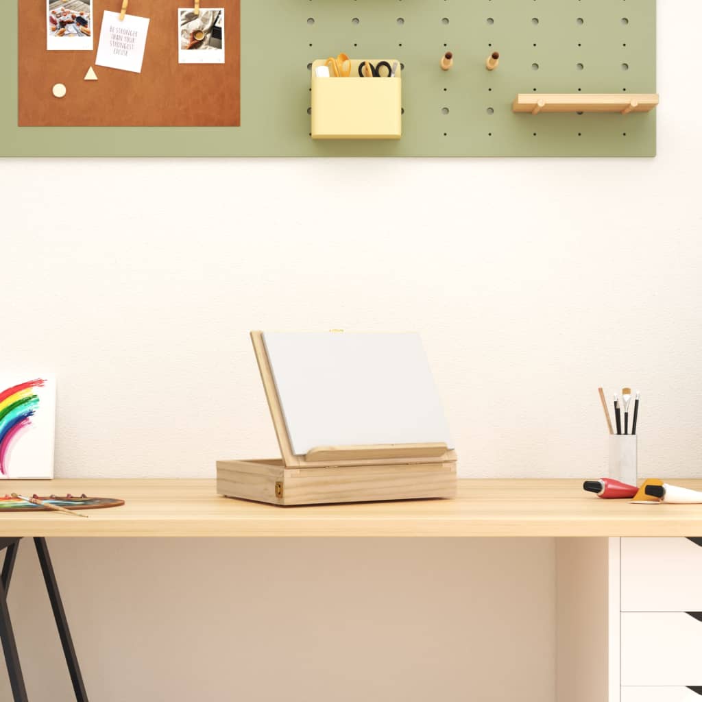 bordstaffeli med skuffe 33,5x25,5x7 cm massivt fyrretræ