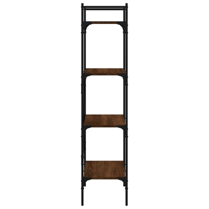 bogreol med 4 hylder 56x31,5x138,5 cm konstrueret træ brunt eg