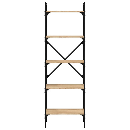 bogreol med 5 hylder 56x31,5x174 cm konstrueret træ sonoma-eg