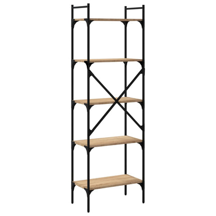 bogreol med 5 hylder 56x31,5x174 cm konstrueret træ sonoma-eg