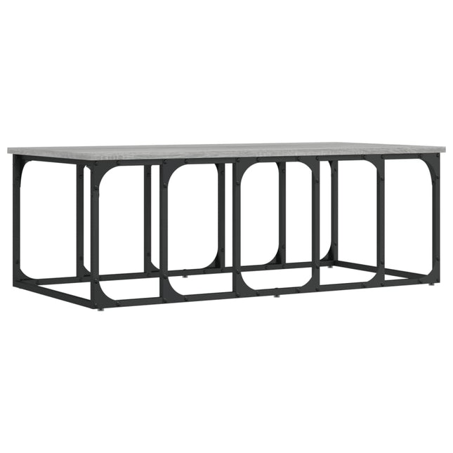 sofabord 100x50x35,5 cm konstrueret træ grå sonoma-eg