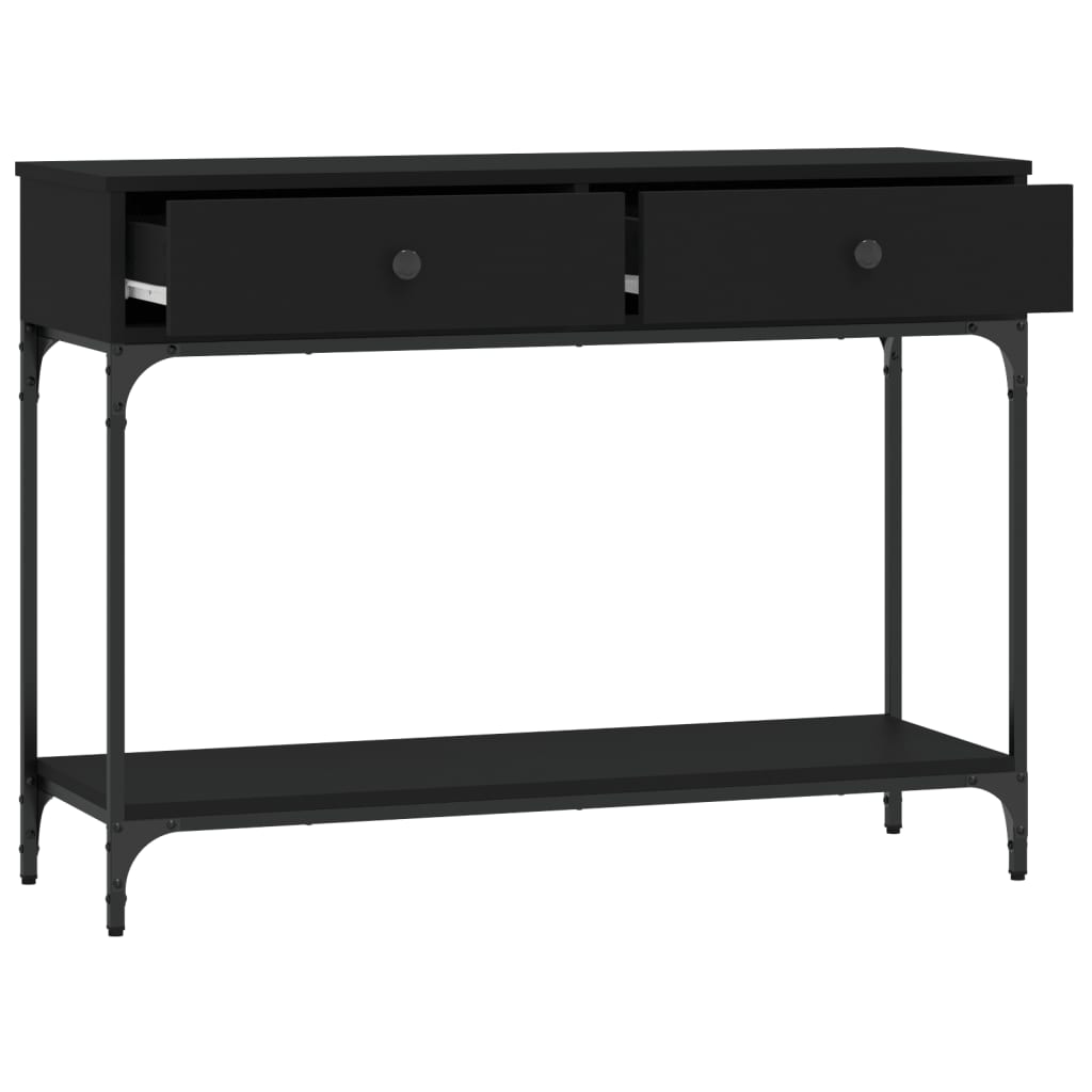 konsolbord 100x34,5x75 cm konstrueret træ sort