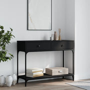 konsolbord 100x34,5x75 cm konstrueret træ sort