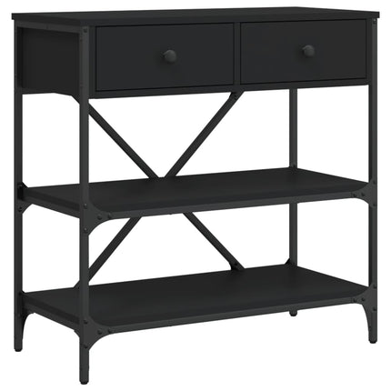 konsolbord 75x34,5x75 cm konstrueret træ sort