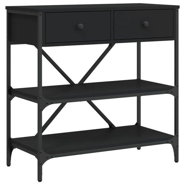 konsolbord 75x34,5x75 cm konstrueret træ sort