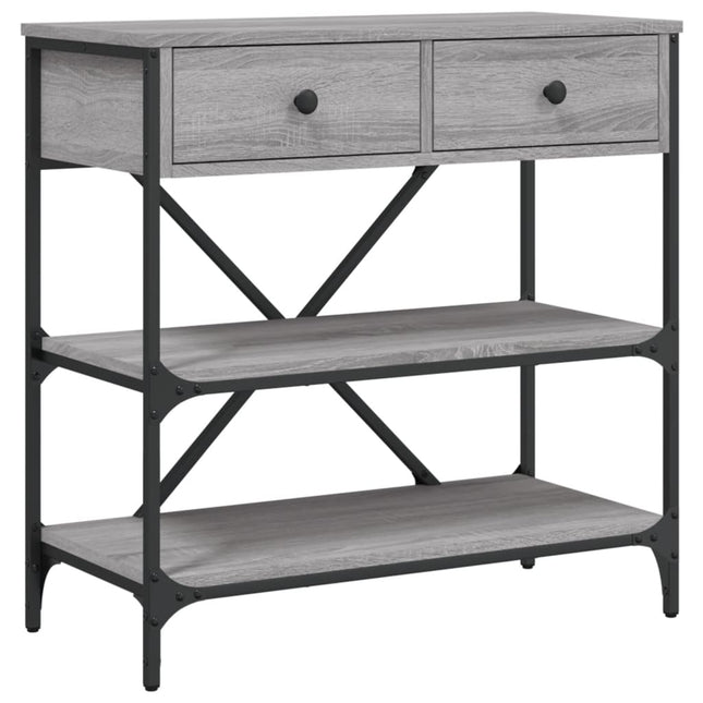 konsolbord 75x34,5x75 cm konstrueret træ grå sonoma-eg