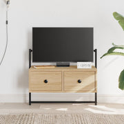 væghængt tv-bord 60,5x30x51 cm konstrueret træ sonoma-eg