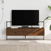 væghængt tv-bord 100,5x30x51 cm konstrueret træ brunt egetræ