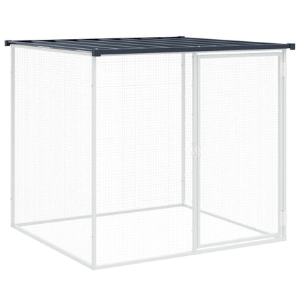 kyllingebur med tag antracit 203x98x90 cm galvaniseret stål