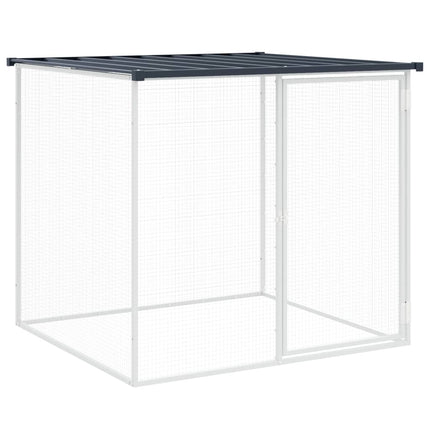 hønsebur med tag 603x98x90 cm galvaniseret stål antracitgrå