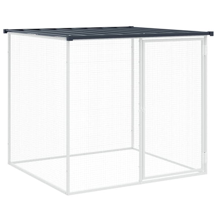 hønsebur med tag 803x98x90 cm galvaniseret stål antracitgrå