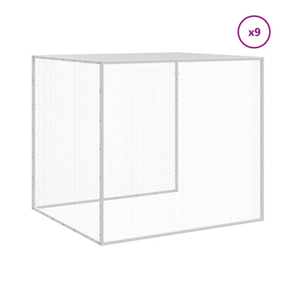 hønsebur med tag 1003x98x90 cm galvaniseret stål antracitgrå