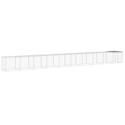 hønsebur med tag 1003x98x90 cm galvaniseret stål lysegrå