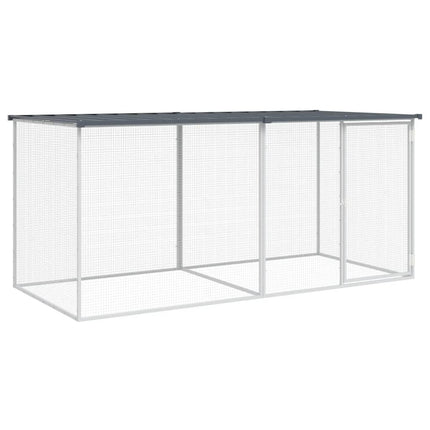 kyllingebur med tag antracit 203x98x90 cm galvaniseret stål