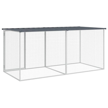 kyllingebur med tag antracit 203x98x90 cm galvaniseret stål
