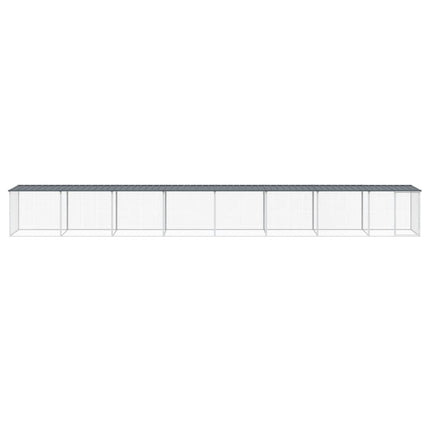 hønsebur med tag 803x98x90 cm galvaniseret stål antracitgrå