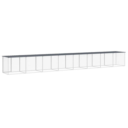 hønsebur med tag 803x98x90 cm galvaniseret stål antracitgrå