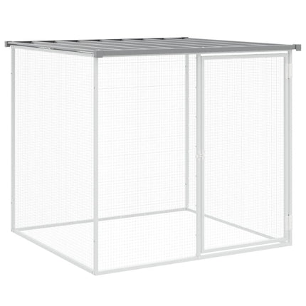 hønsebur med tag 803x98x90 cm galvaniseret stål lysegrå