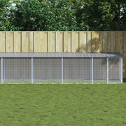 hønsebur med tag 1003x98x90 cm galvaniseret stål lysegrå