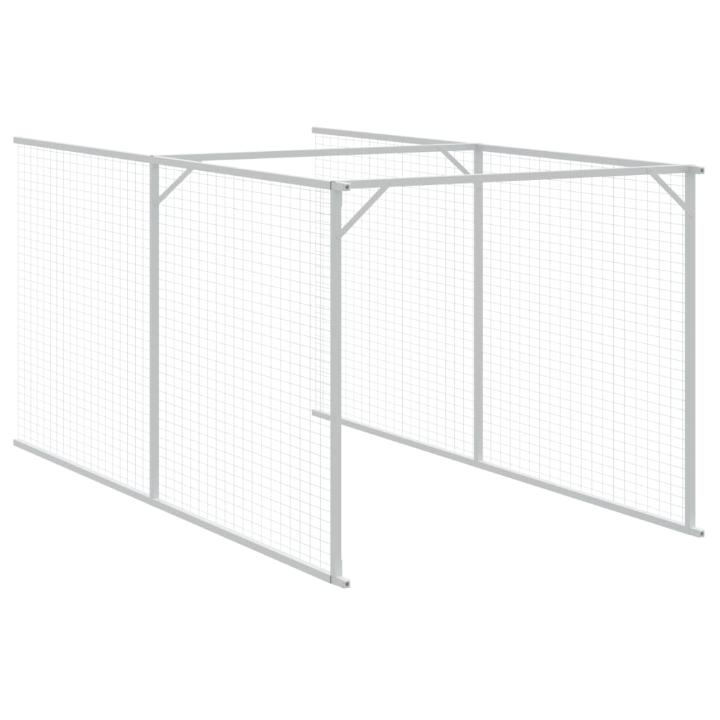 hundehus med tag 117x405x123 cm galvaniseret stål antracitgrå
