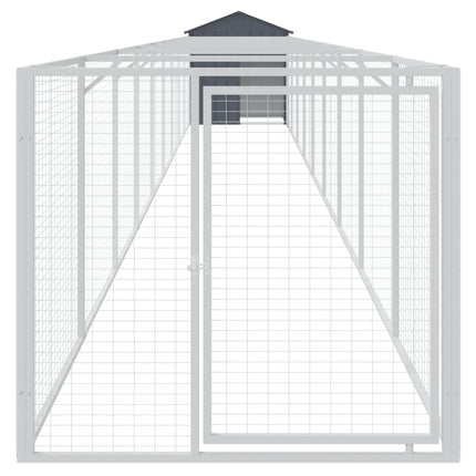 hundehus med tag 117x1017x123 cm galvaniseret stål antracitgrå