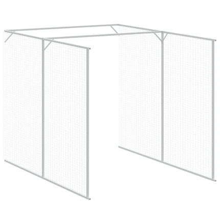 hundehus med løbegård 165x1067x181 cm galvaniseret stål lysegrå