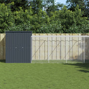 hønsehus m. løbegård 165x1271x181 cm galvaniseret stål antracit