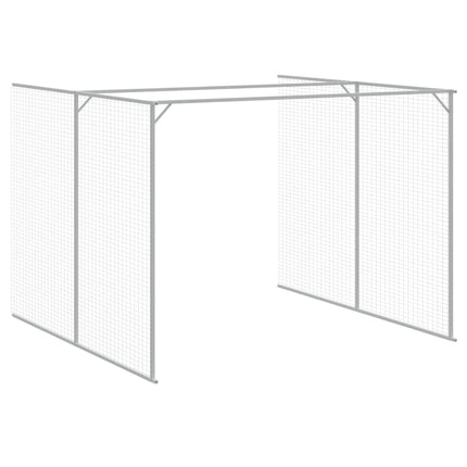 hundehus m. løbegård 214x1273x181 cm galvaniseret stål antracit