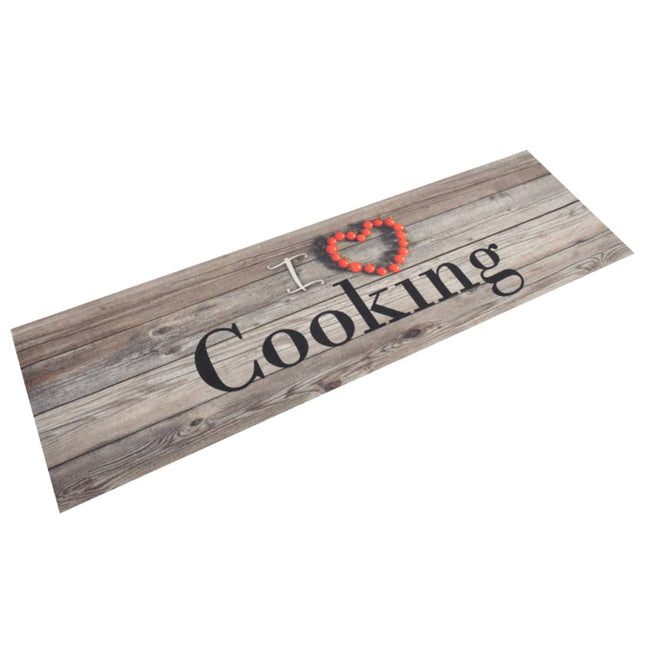 køkkentæppe 45x150 cm Cooking-design vaskbart velour grå