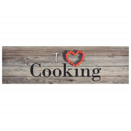 køkkentæppe 45x150 cm Cooking-design vaskbart velour grå
