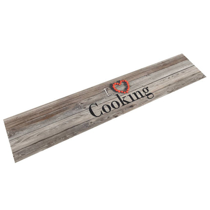 køkkentæppe 60x300 cm Cooking-design vaskbart velour grå