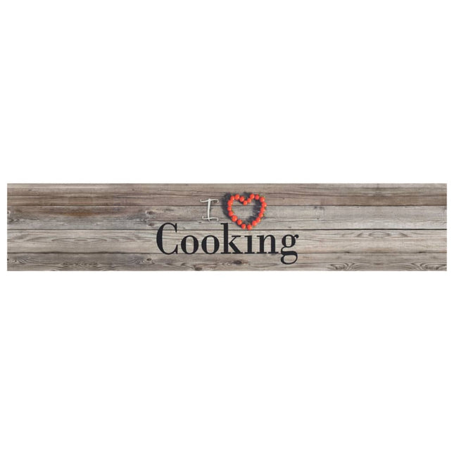 køkkentæppe 60x300 cm Cooking-design vaskbart velour grå