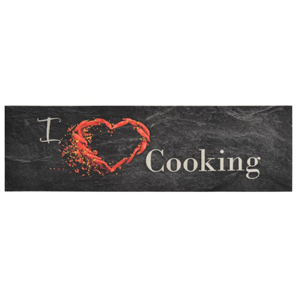 køkkentæppe 45x150 cm Cooking-design vaskbart velour sort