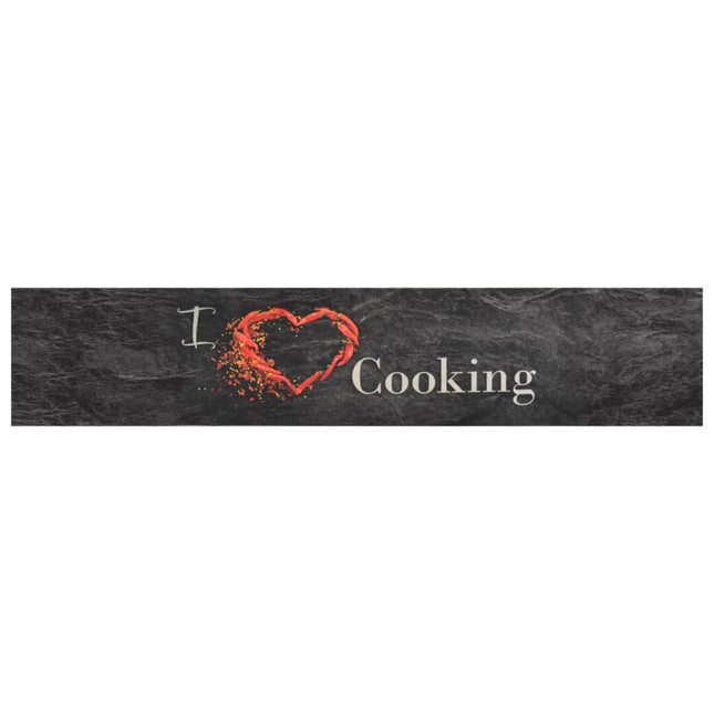 køkkentæppe 60x300 cm Cooking-design vaskbart fløjl sort