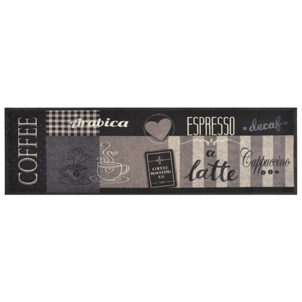 køkkentæppe 45x150 cm Coffee Black-design vaskbart velour