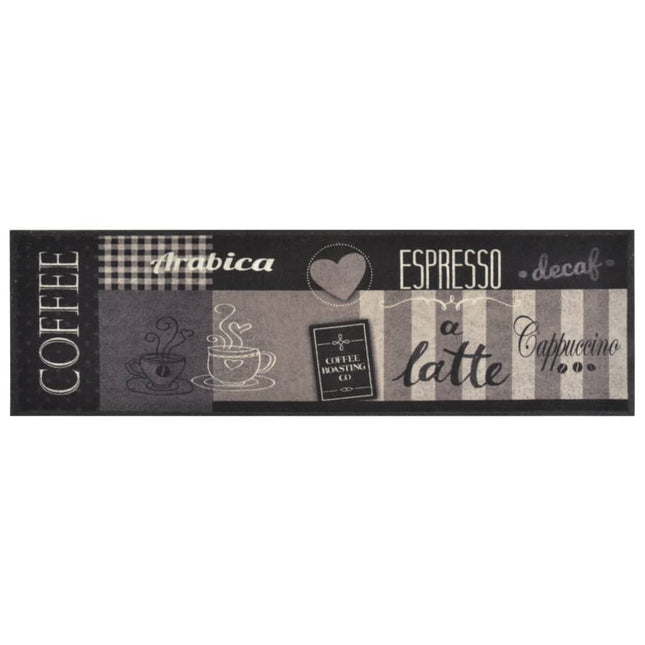 køkkentæppe 45x150 cm Coffee Black-design vaskbart velour