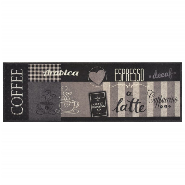køkkentæppe 60x180 cm Coffee Black-design vaskbart velour