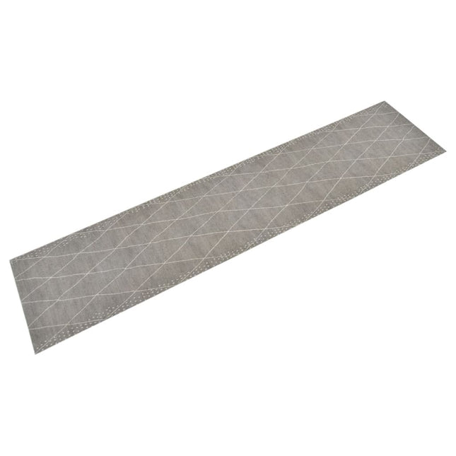 køkkentæppe 60x300 cm rombedesign vaskbart fløjl