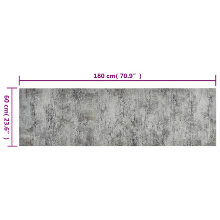 køkkentæppe 60x180 cm betondesign vaskbart velour