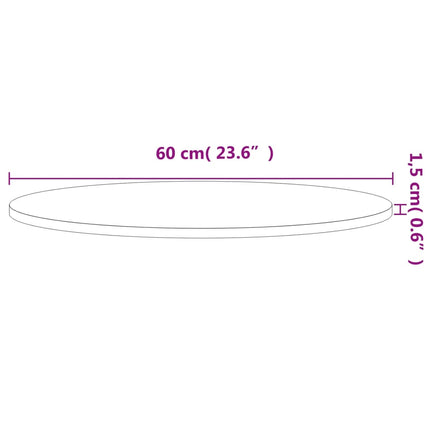 bordplade Ø60x1,5 cm rund massivt bøgetræ