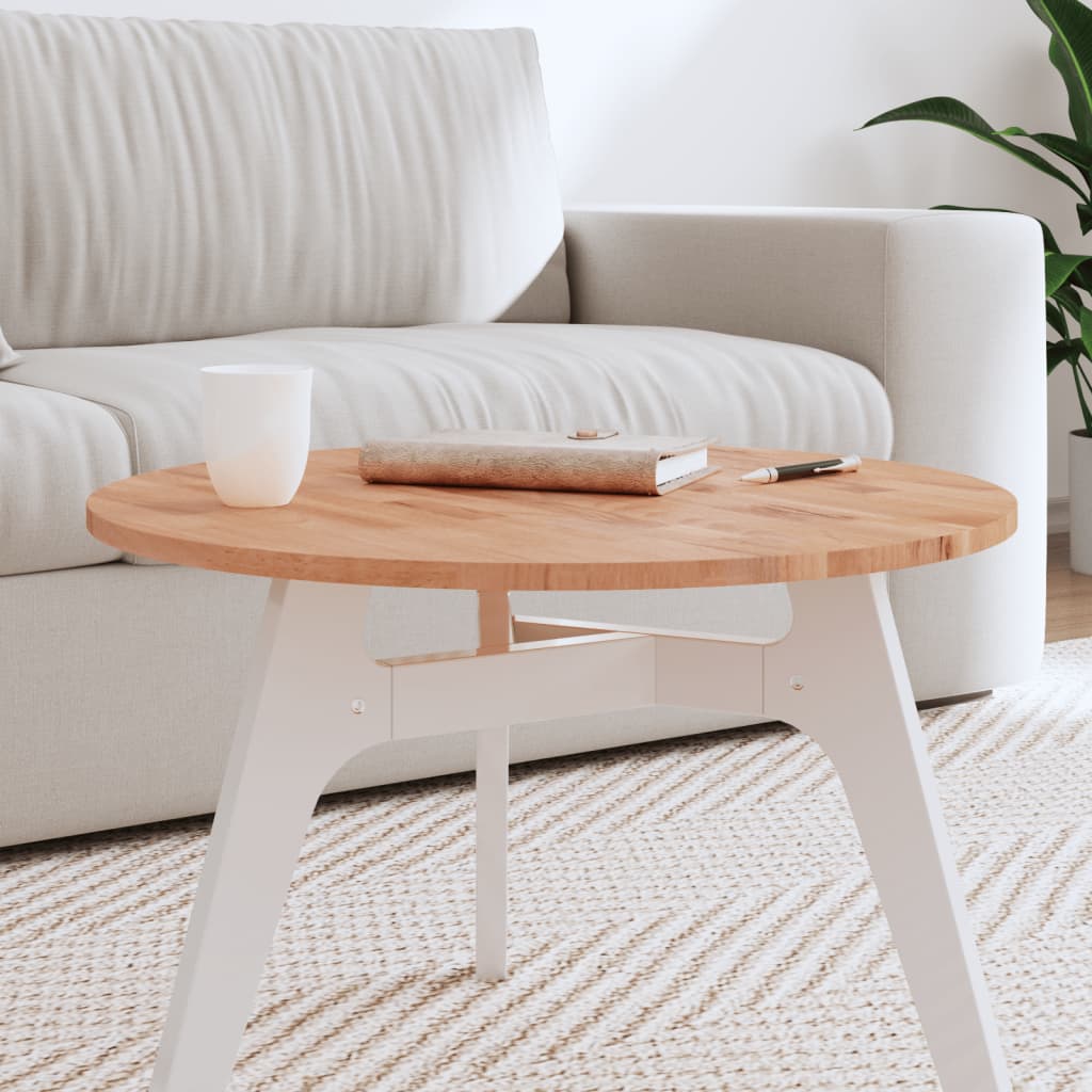 bordplade Ø60x1,5 cm rund massivt bøgetræ billede