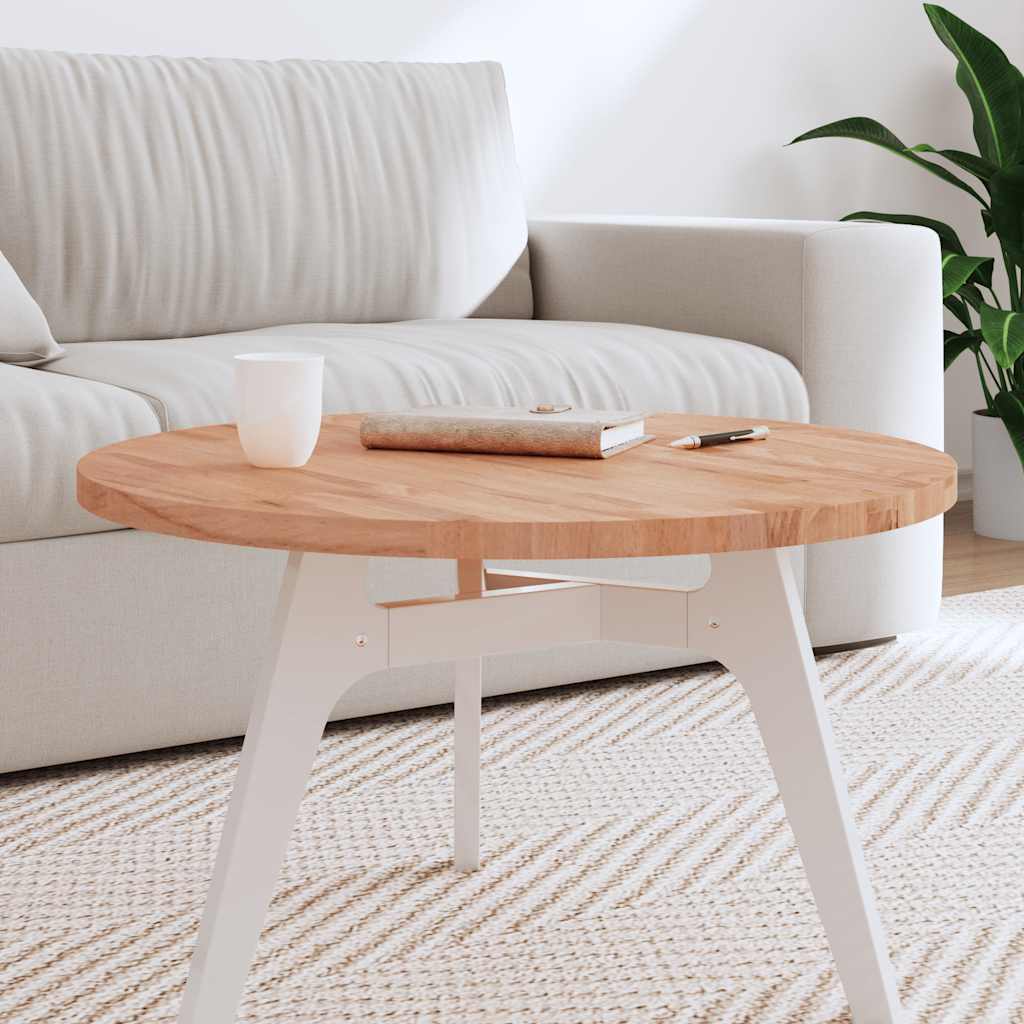 bordplade Ø70x2,5 cm rund massivt bøgetræ billede