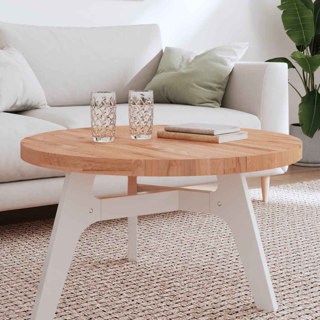 Rund bordplade Ø80 x 4 cm i massivt bøgetræ - lakeret