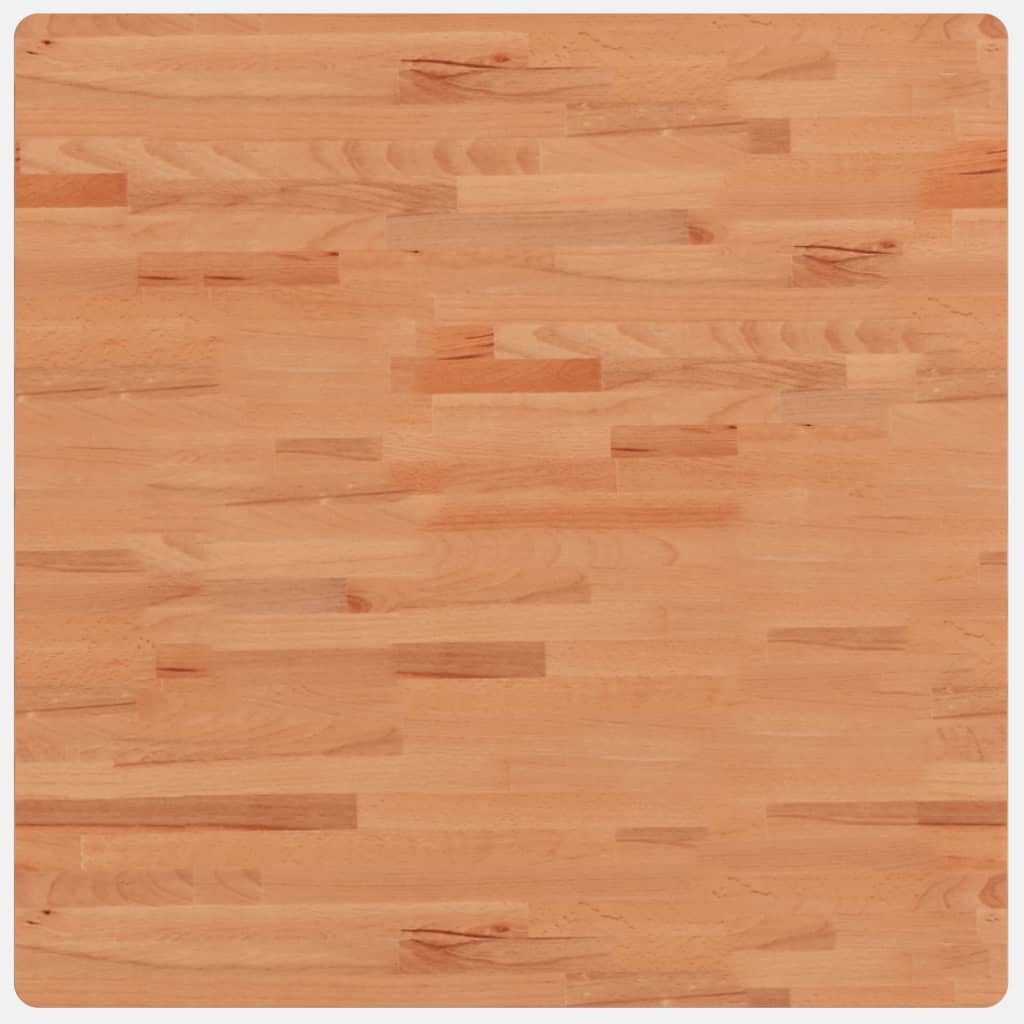 bordplade 80x80x2,5 cm firkantet massivt bøgetræ