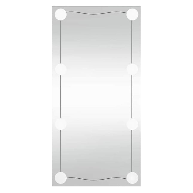 vægspejl med LED-lys 30x60 cm rektangel glas