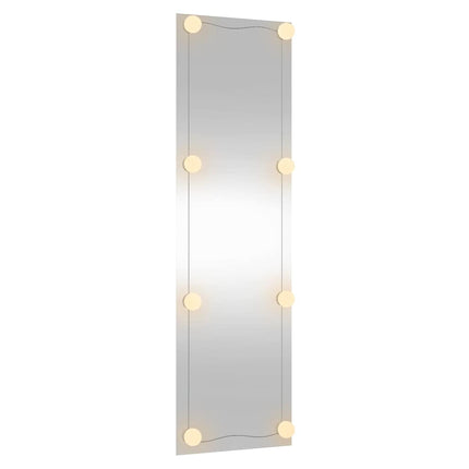 vægspejl med LED-lys 30x100 cm rektangel glas